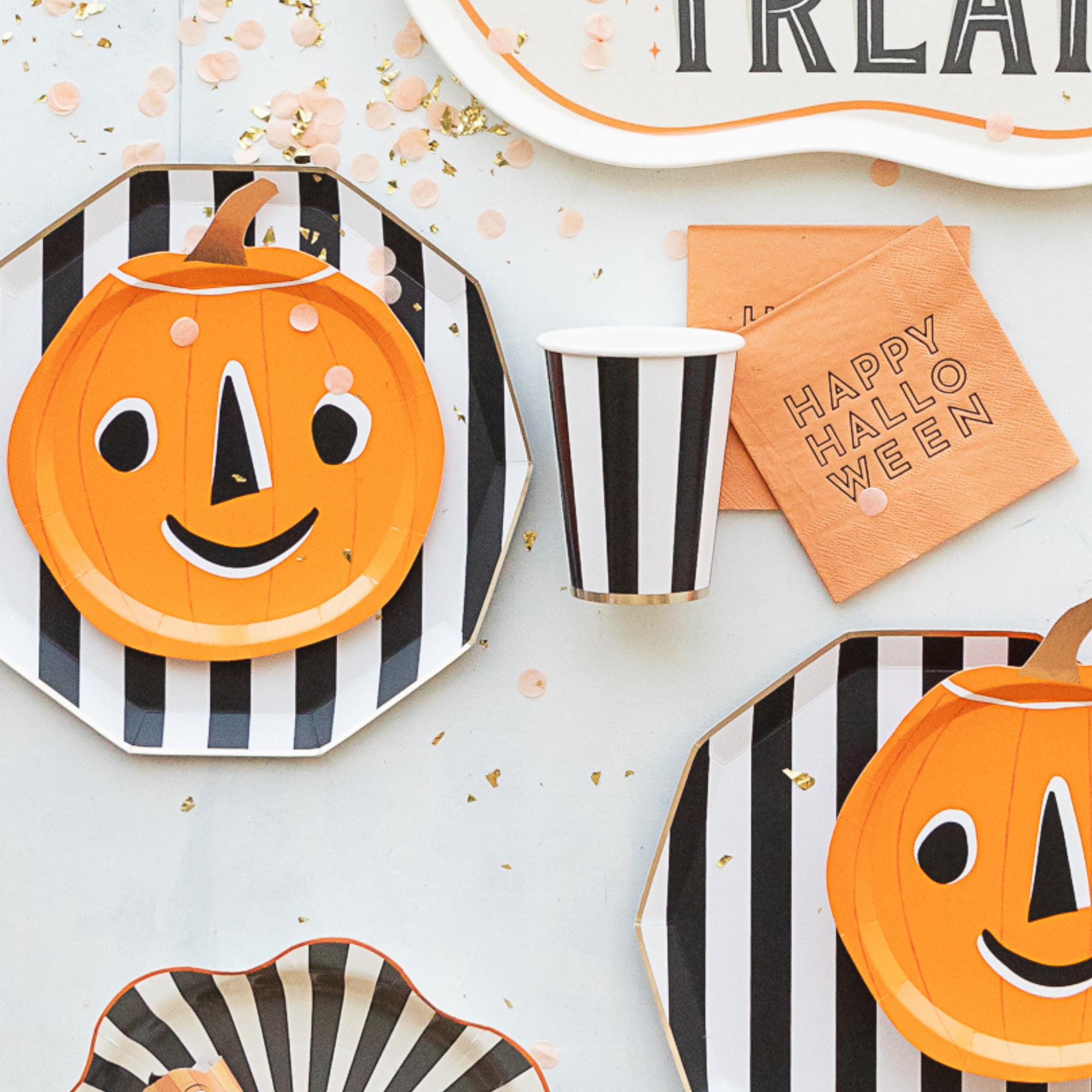 Black + White Cabana Stripe Cups