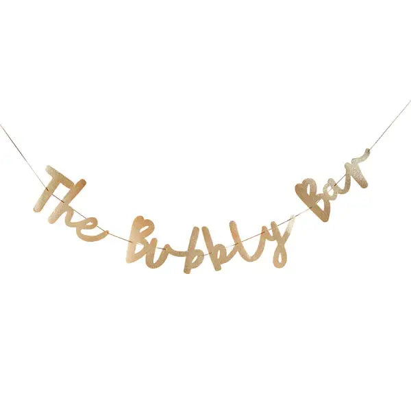 Gold 'Bubbly Bar' Glitter Banner