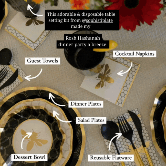 Honeybee Wavy Paper Dinner Plate