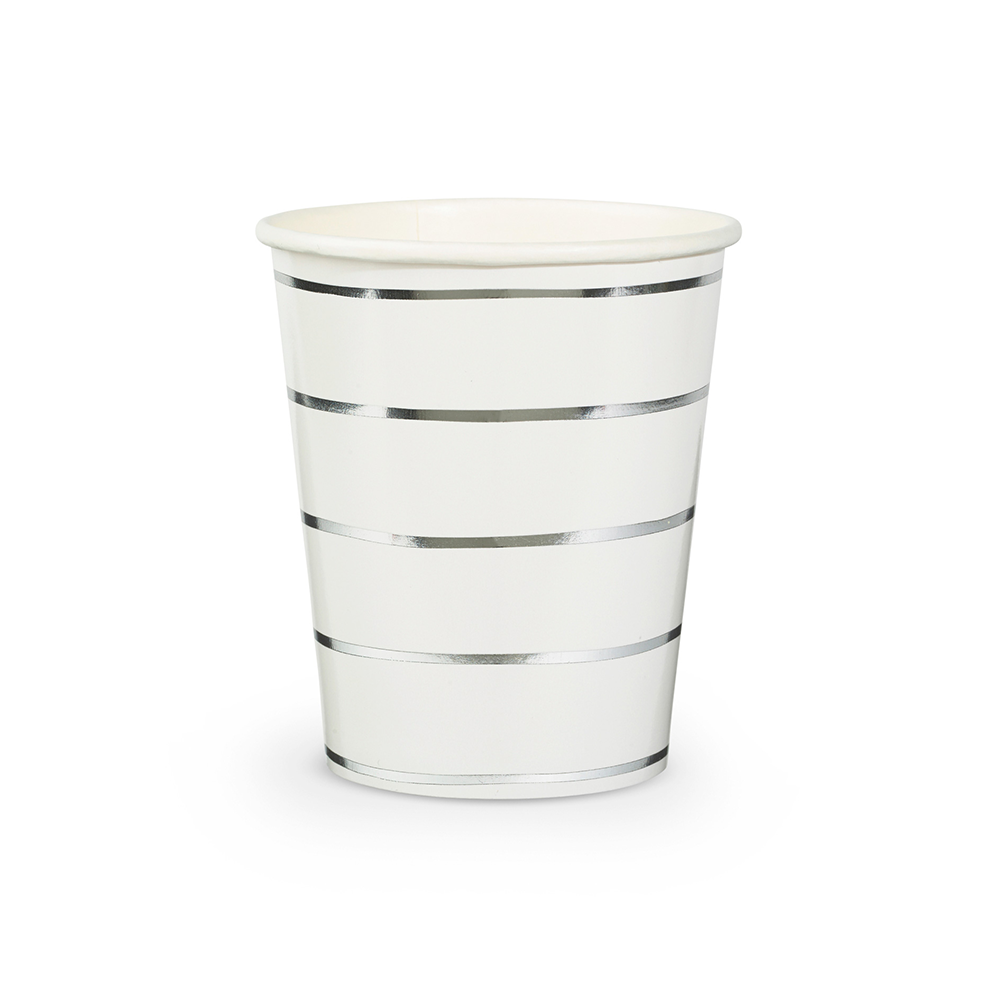 Frenchie Metallic Striped 9 oz Cups