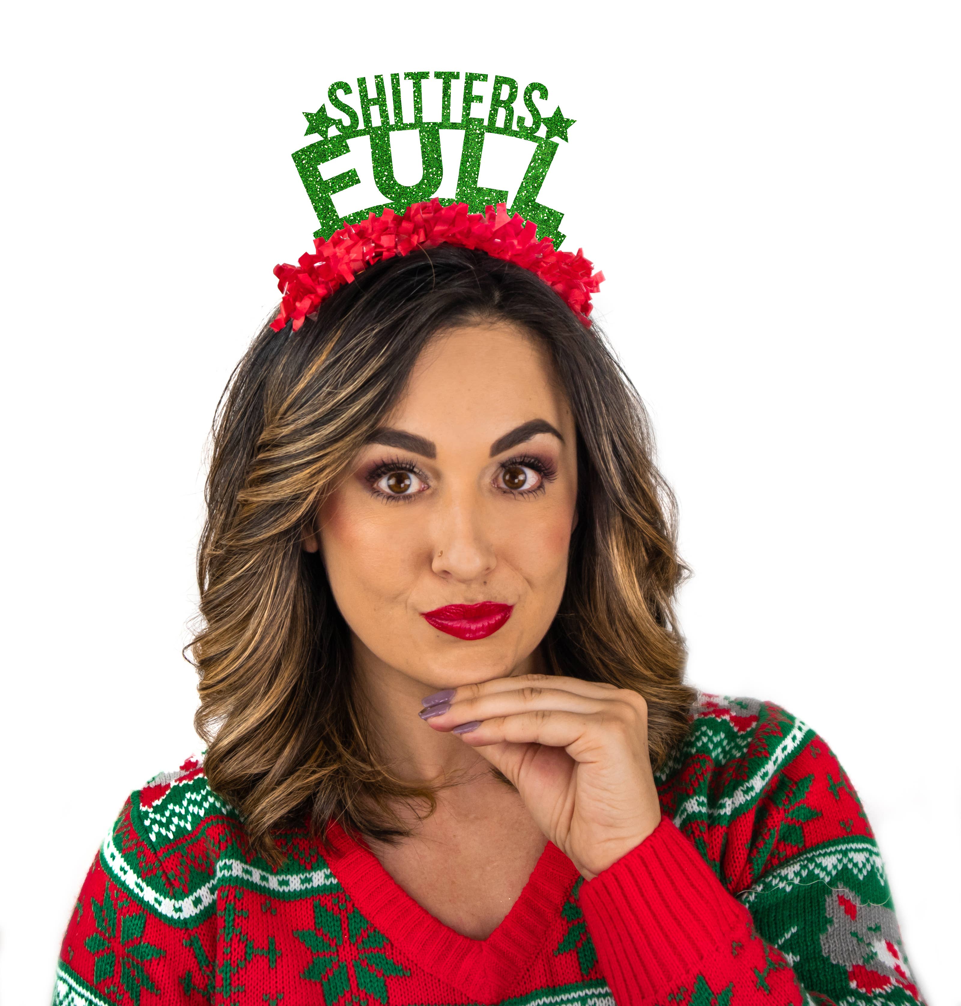 Shitters Full Holiday Christmas Party Crown Headband