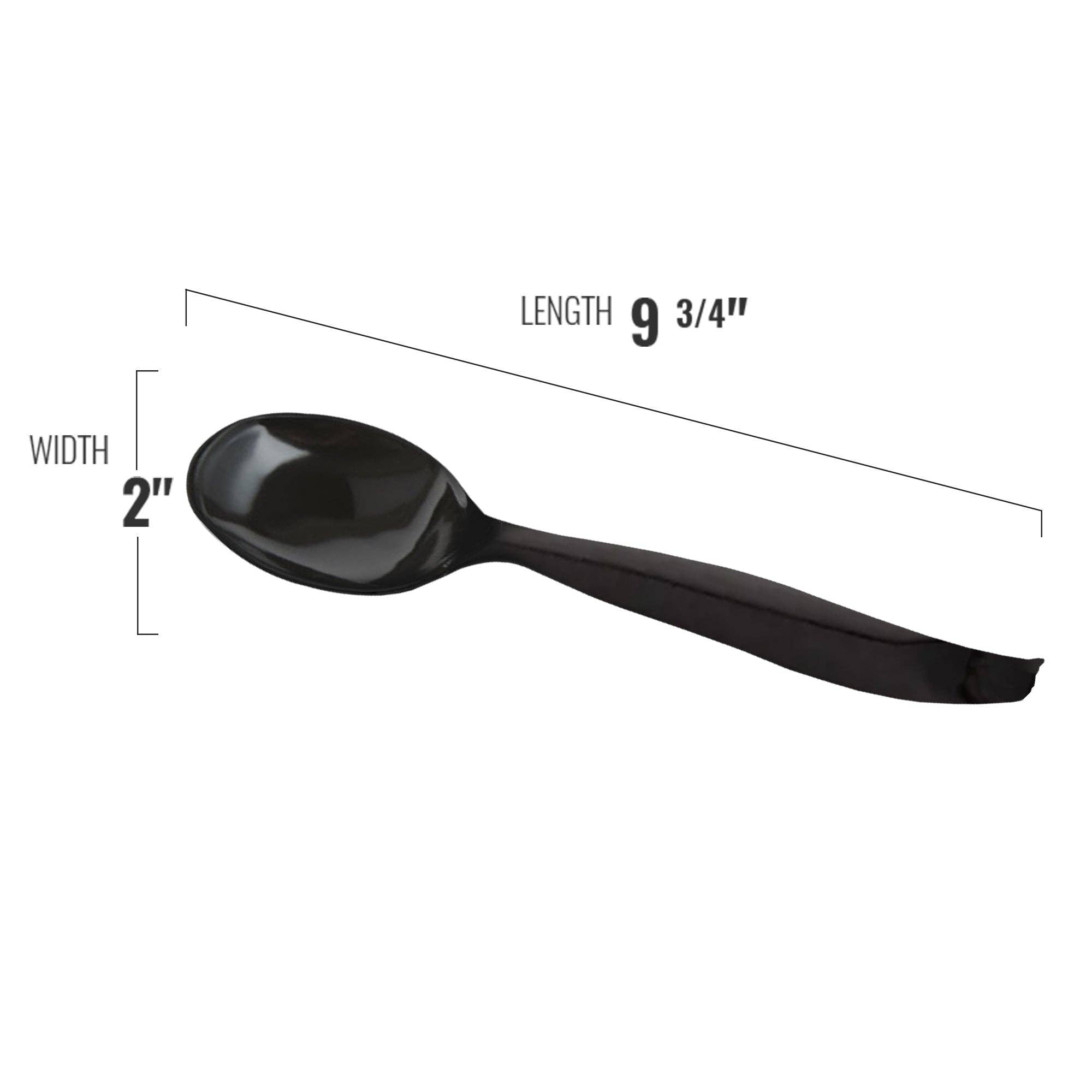 Black Disposable Plastic Serving Flatware Set