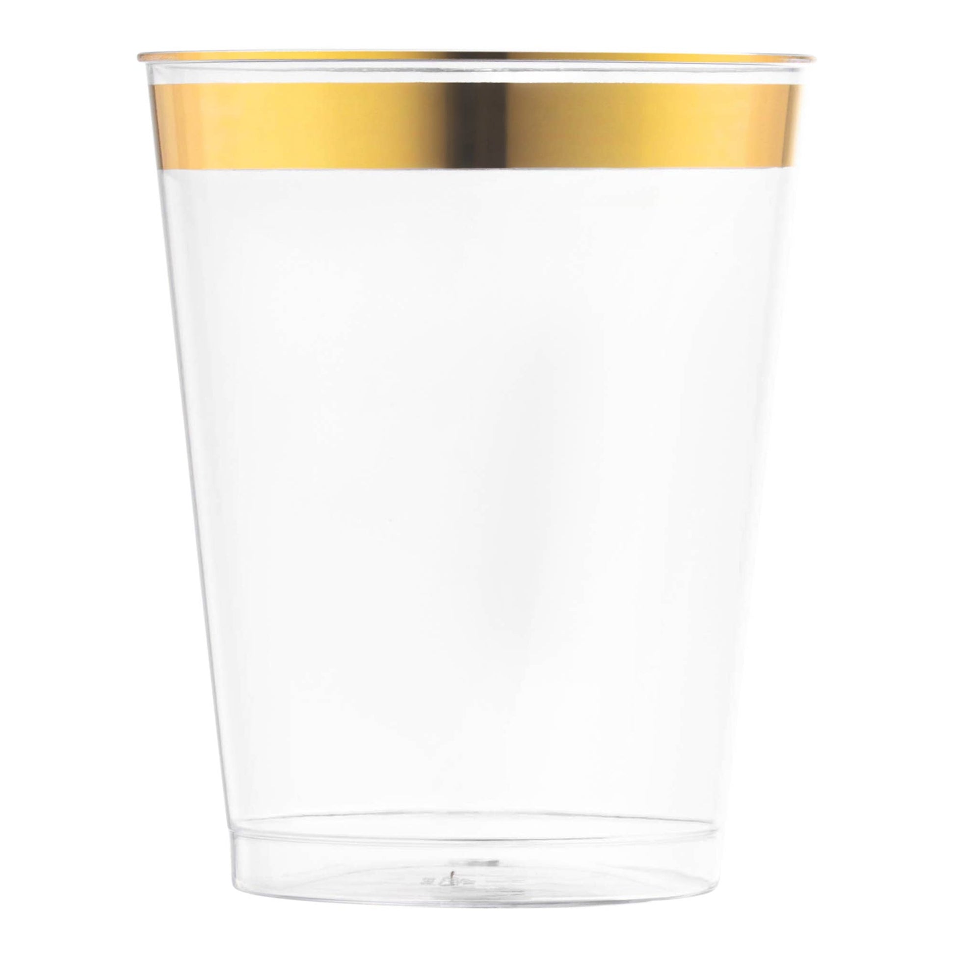 10 oz. Clear with Metallic Gold Rim Tumblers