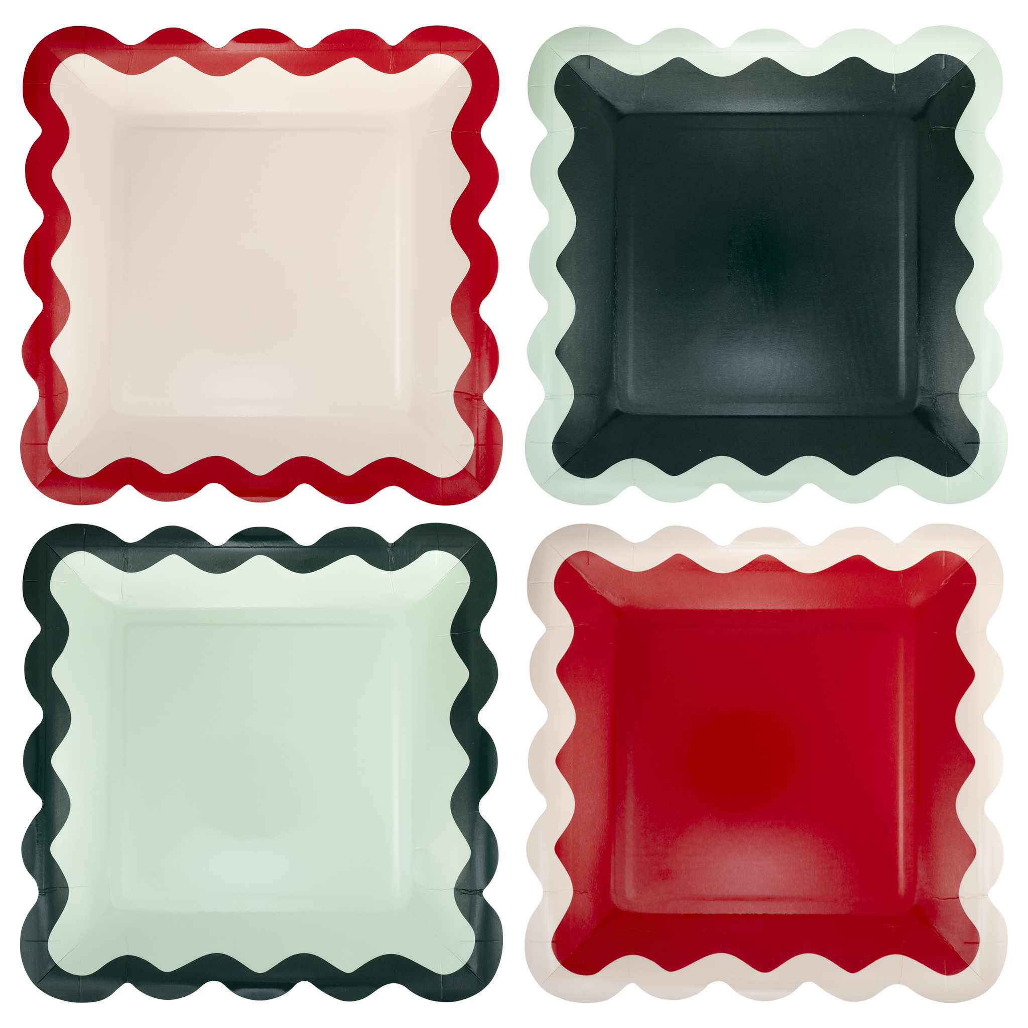 Scalloped Christmas Plate Set