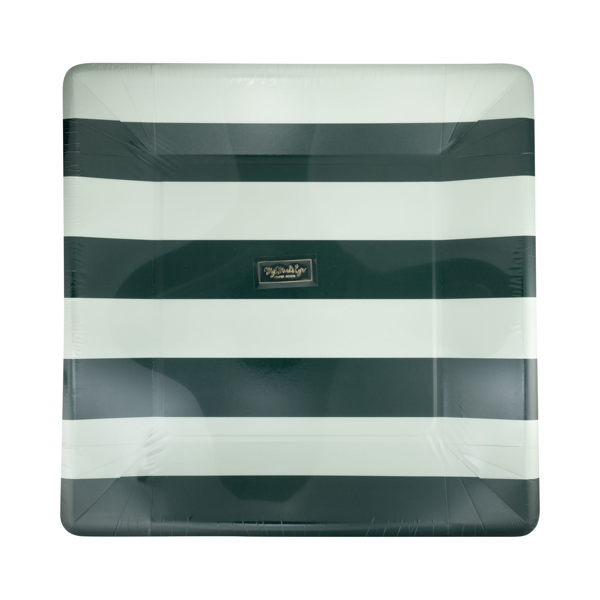 Green and Mint Striped Dinner Plates