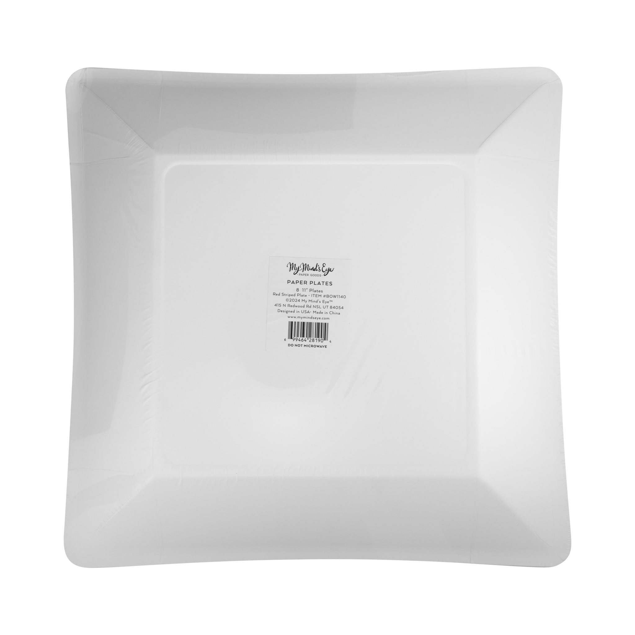 Red and Pink Striped 11" Plate