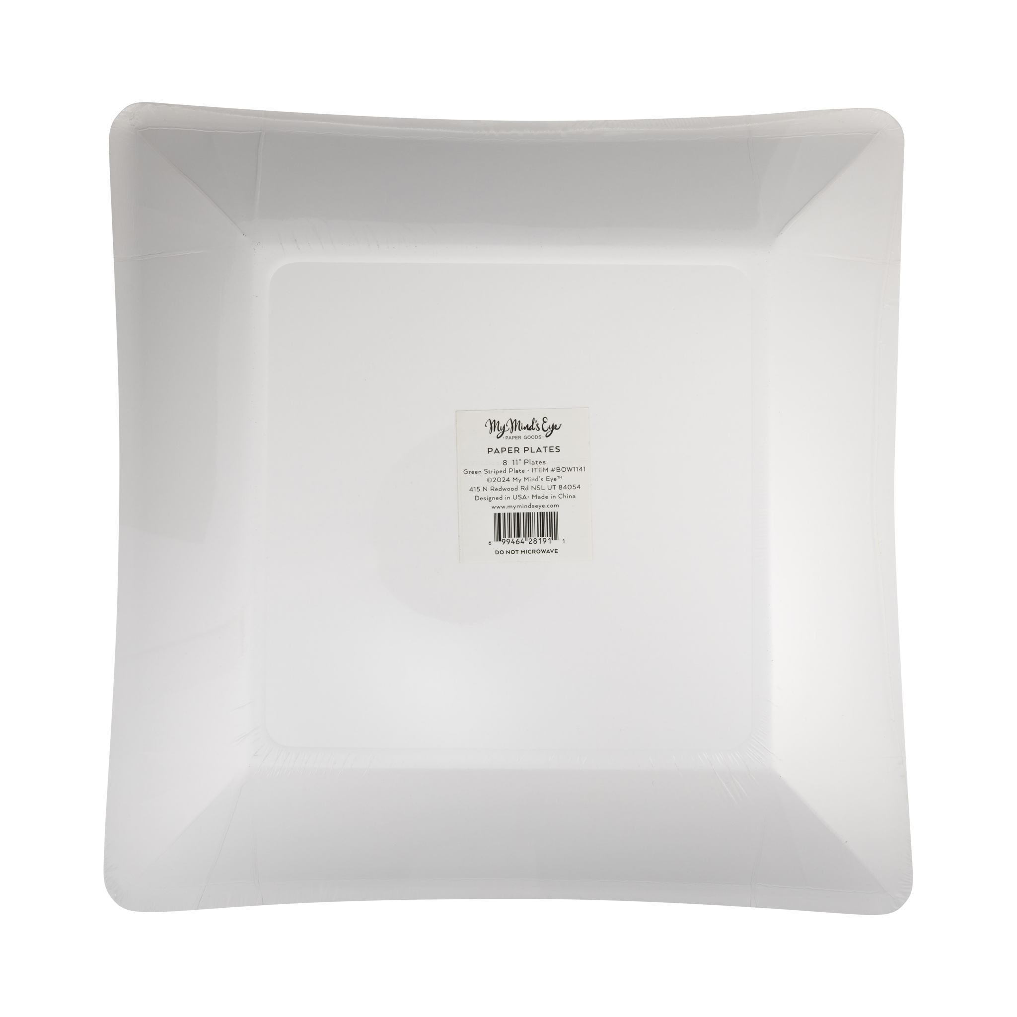 Green and Mint Striped Dinner Plates