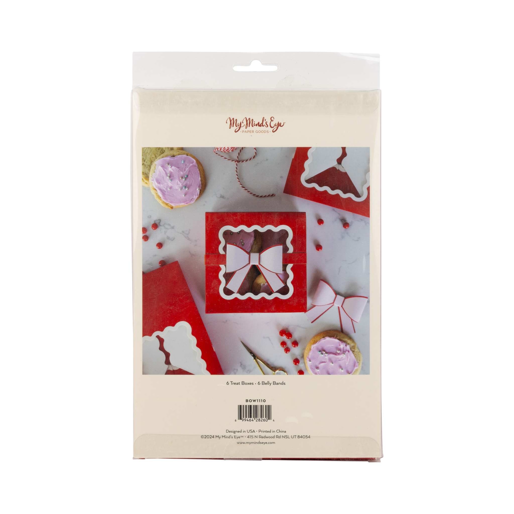 Red Bow Ric Rac Cookie Box