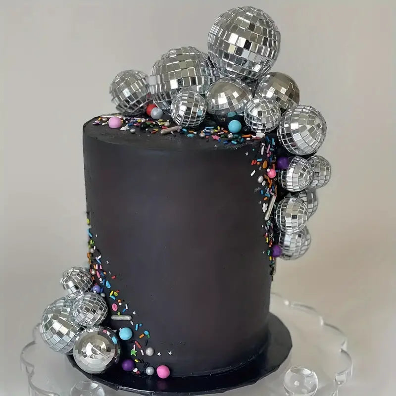 Disco Ball Cake Topper Set