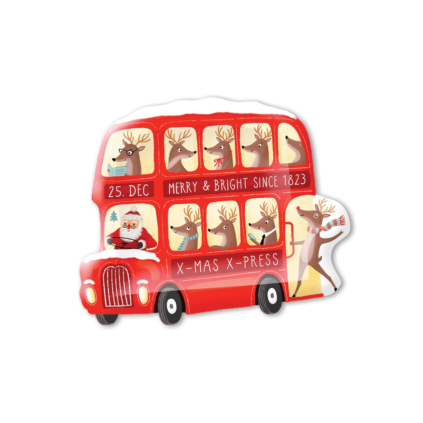 Dear Rudolph Bus Shaped Paper Plate