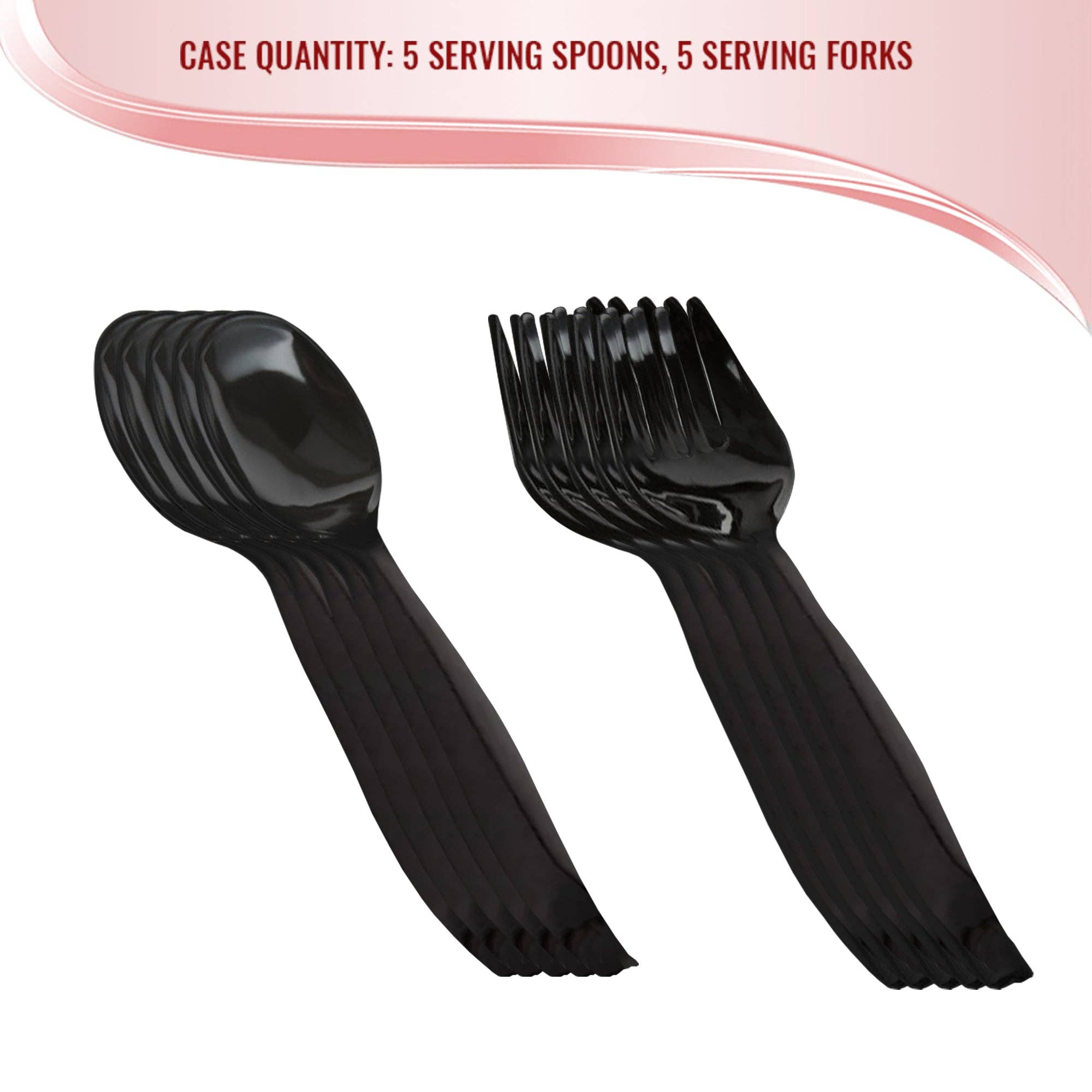 Black Disposable Plastic Serving Flatware Set