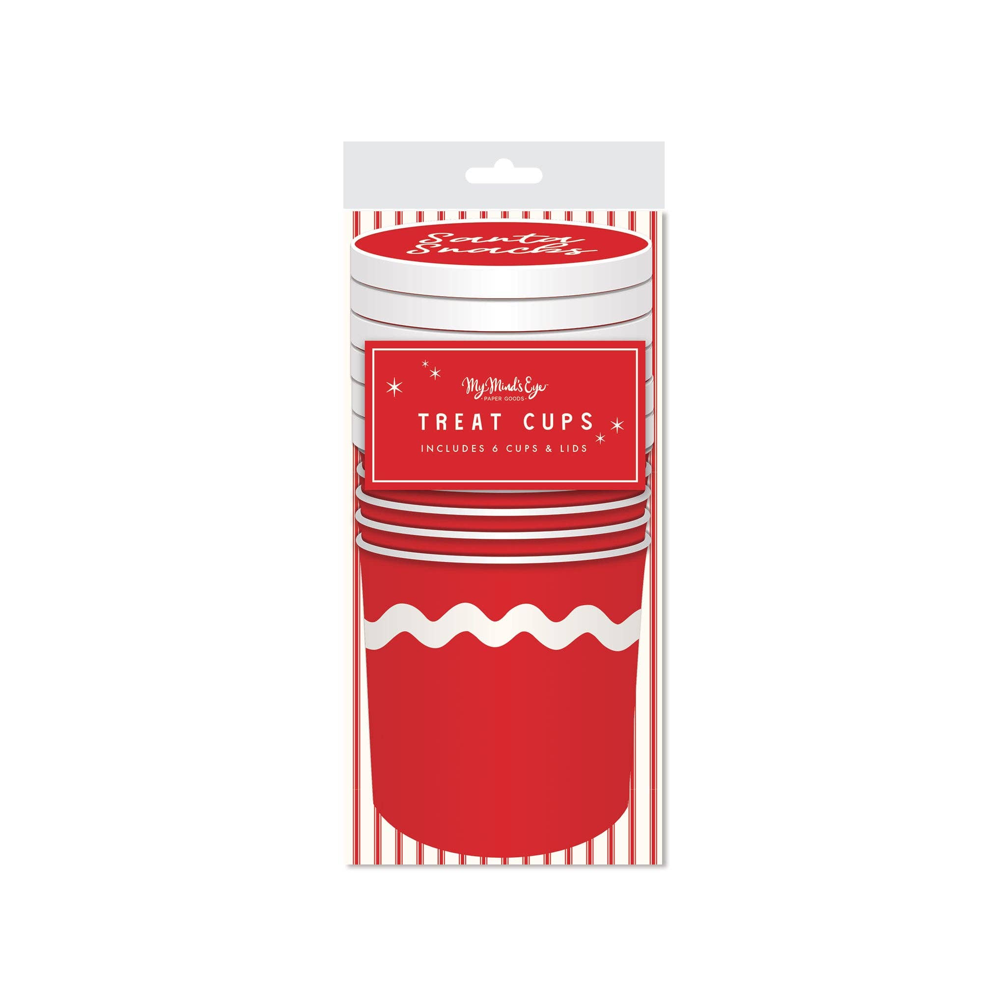 Believe Ric Rac Treat Cups with Lid - Set of 6