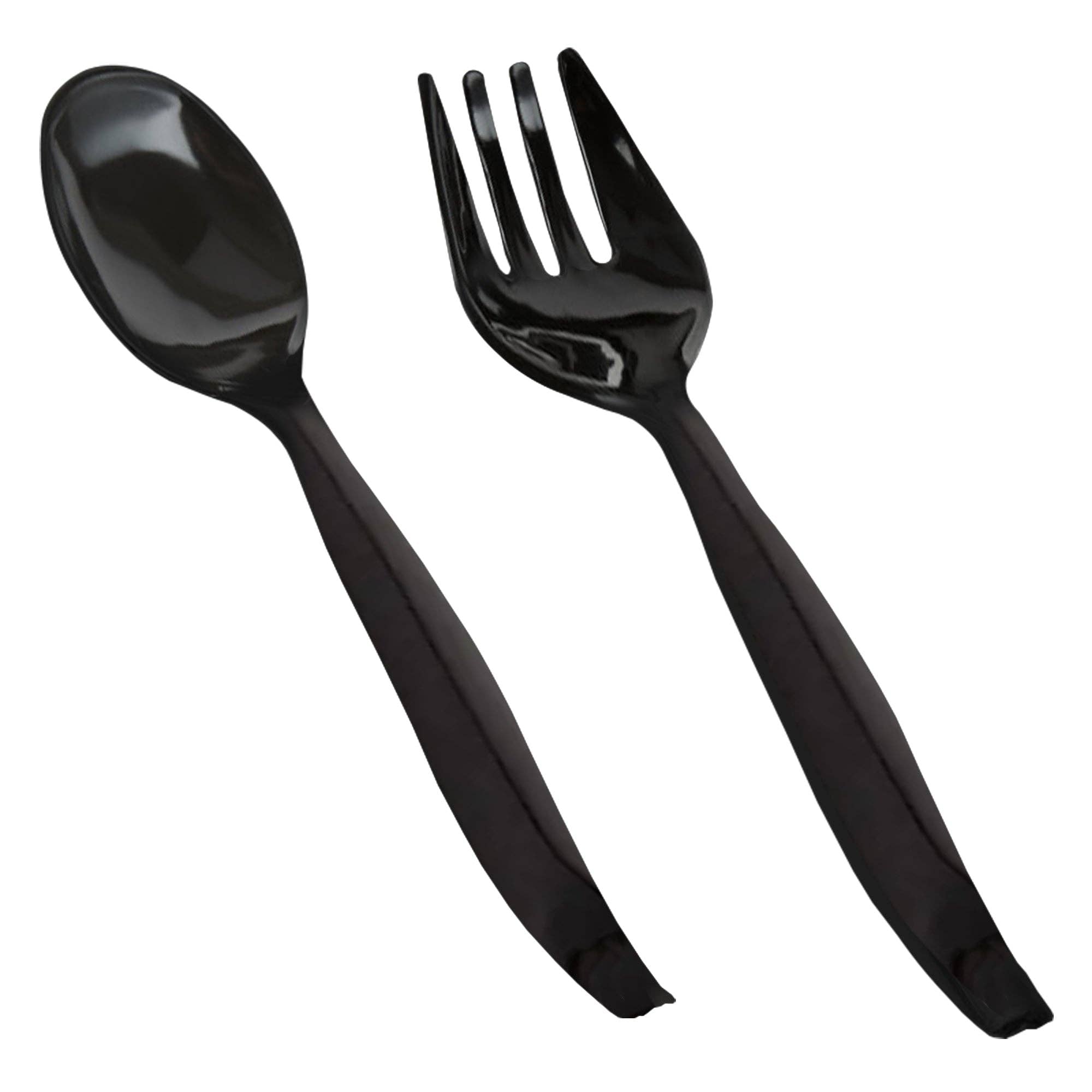 Black Disposable Plastic Serving Flatware Set