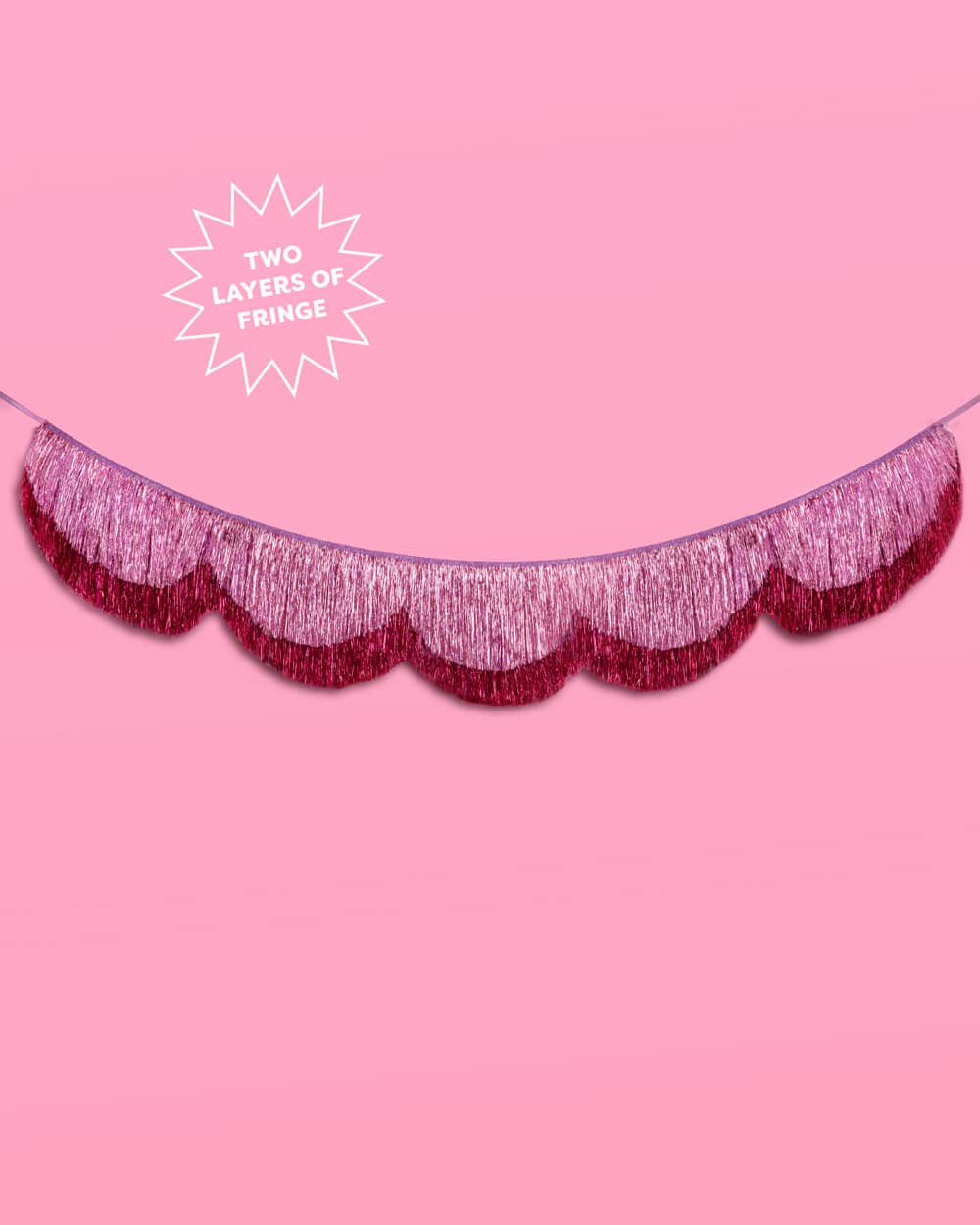 Pink Fringe Scalloped Banner