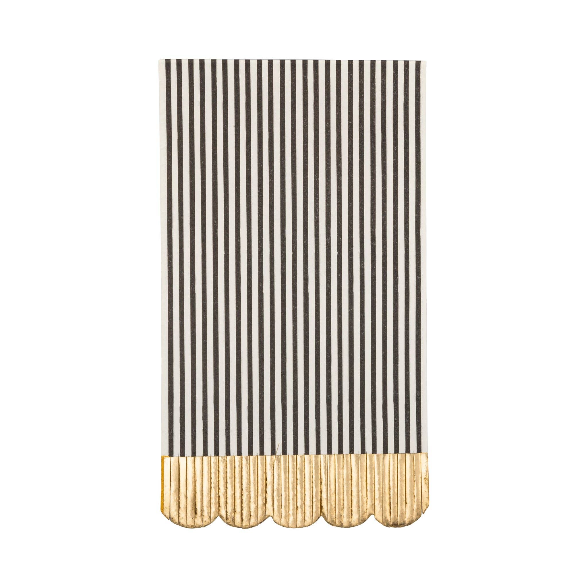 Black & Cream Striped Dinner Napkin