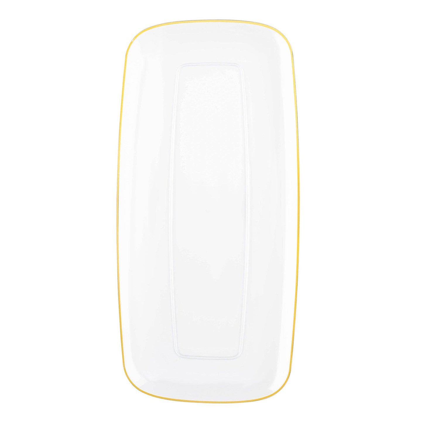 10.6" x 5" Clear Rectangular Plastic Plates