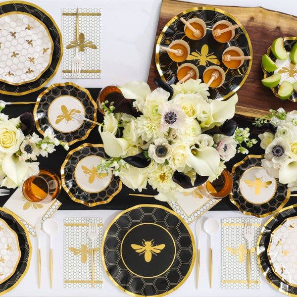 Honeybee Wavy Paper Dinner Plate