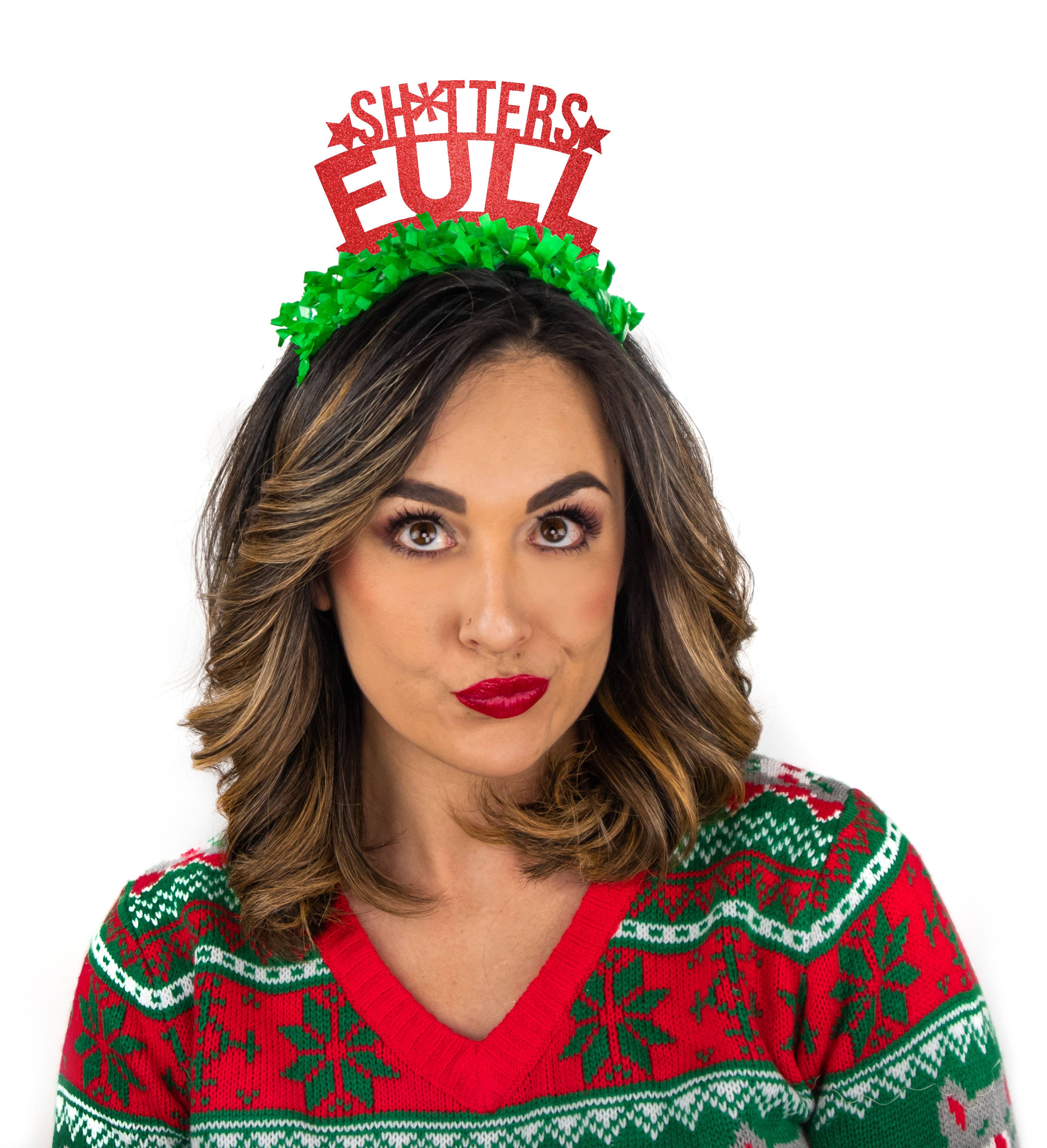 Shitters Full Holiday Christmas Party Crown Headband
