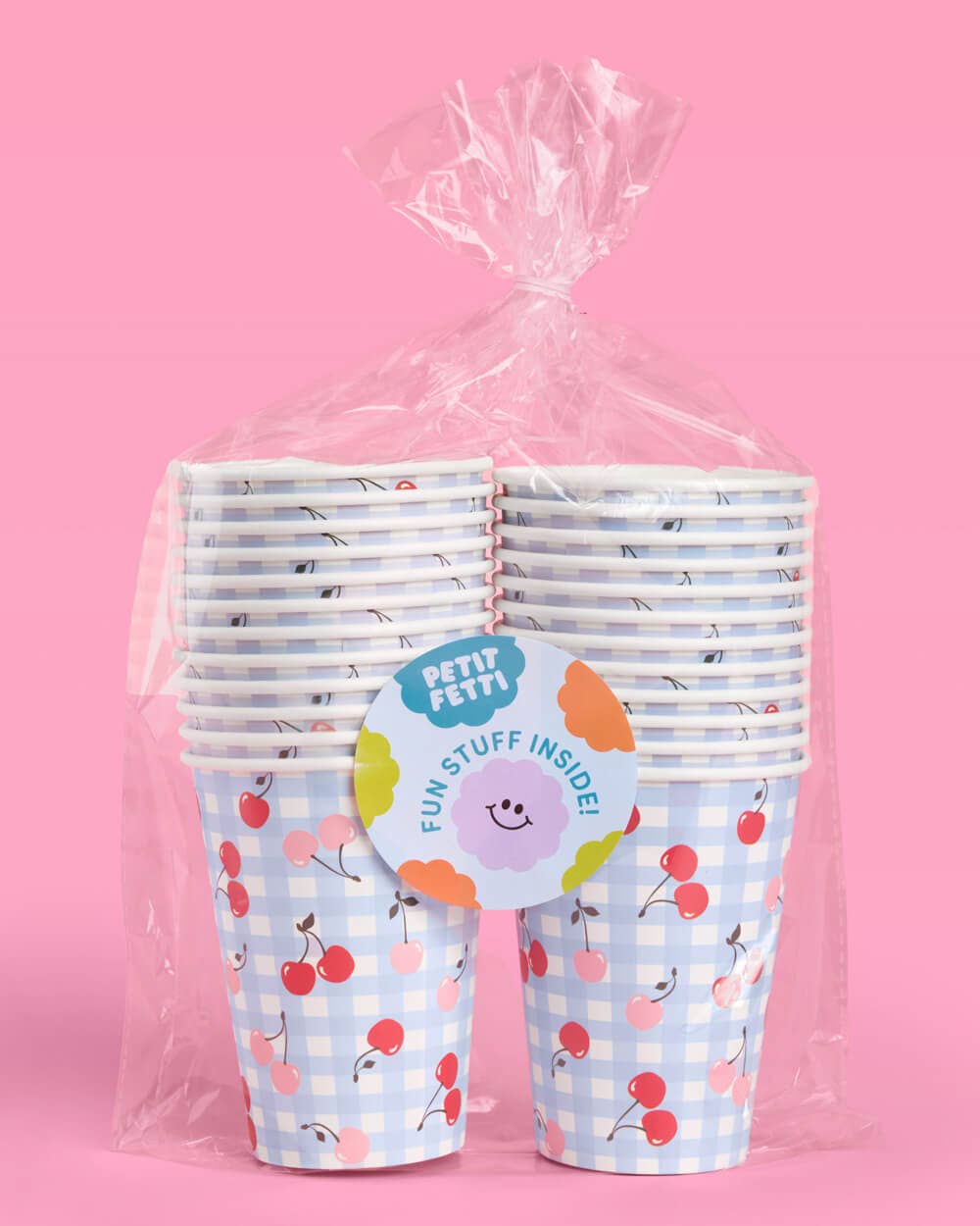 Cherry Gingham Paper Cups