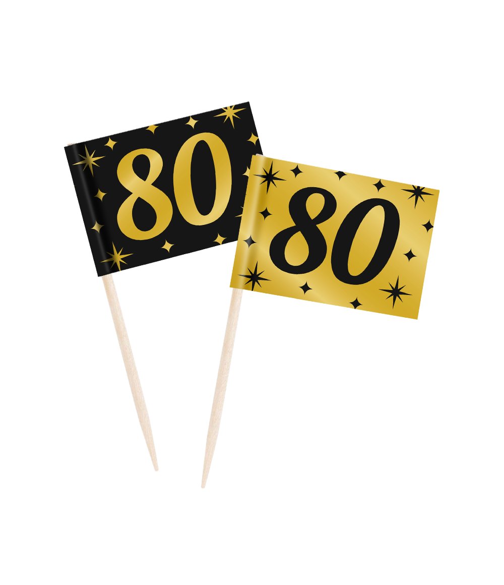 Cheers to 80 Years Cocktail Picks