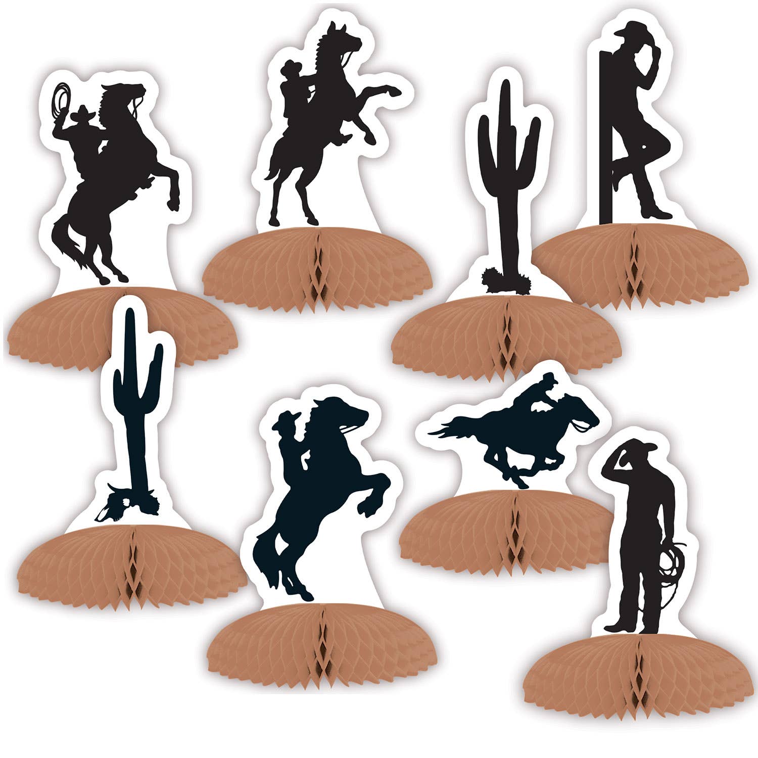Western Silhouette Mini Centerpieces - Set of 8