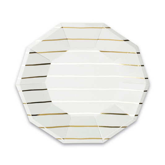 Frenchie Metallic Striped Small Plates - 8 Pack