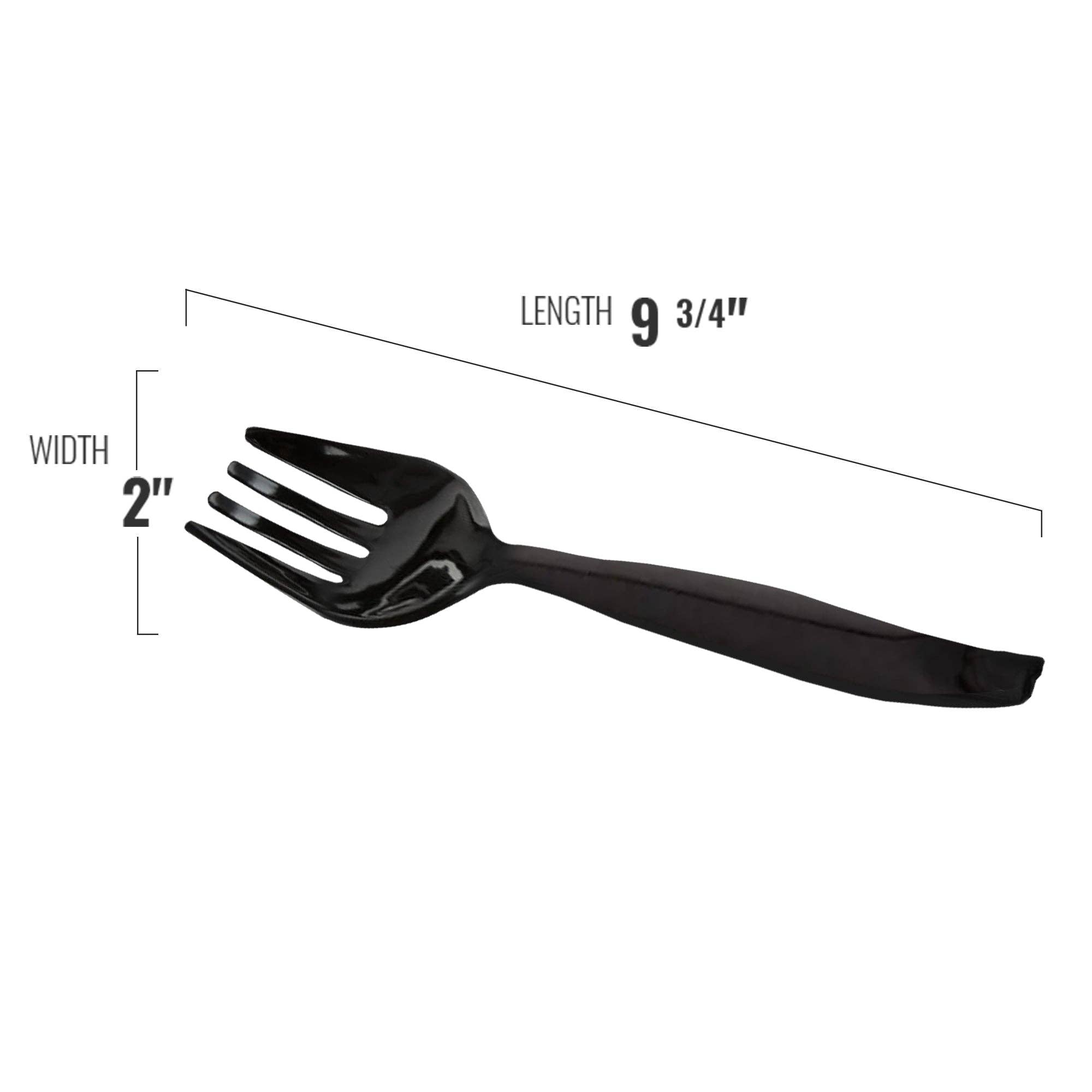 Black Disposable Plastic Serving Flatware Set