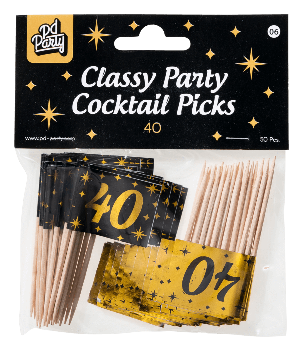 Cheers to 40 Years Cocktail Picks