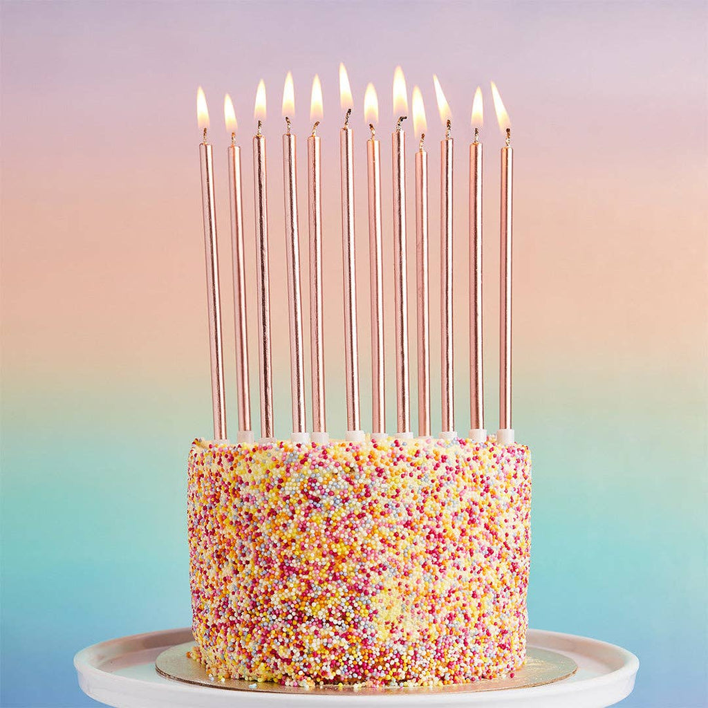 Rose Gold Tall Skinny Wax Candles