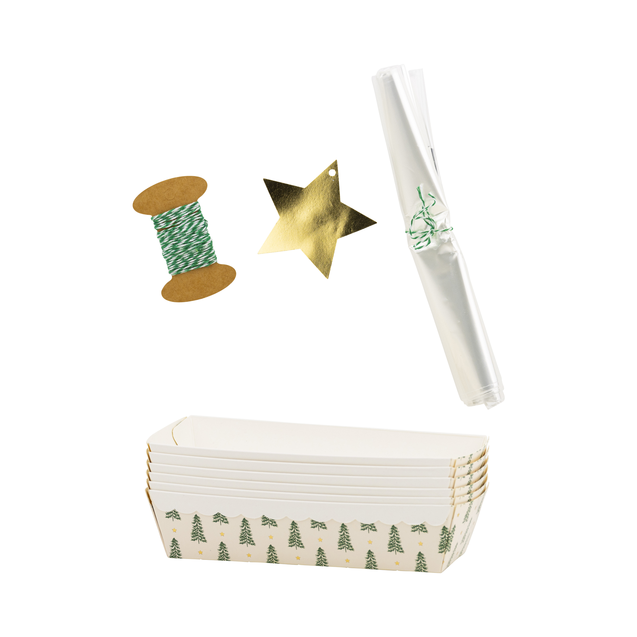 Foil Christmas Tree and Star Loaf Pan Set