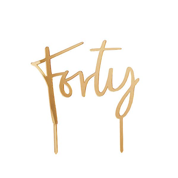 Gold 'Forty' Cake Topper