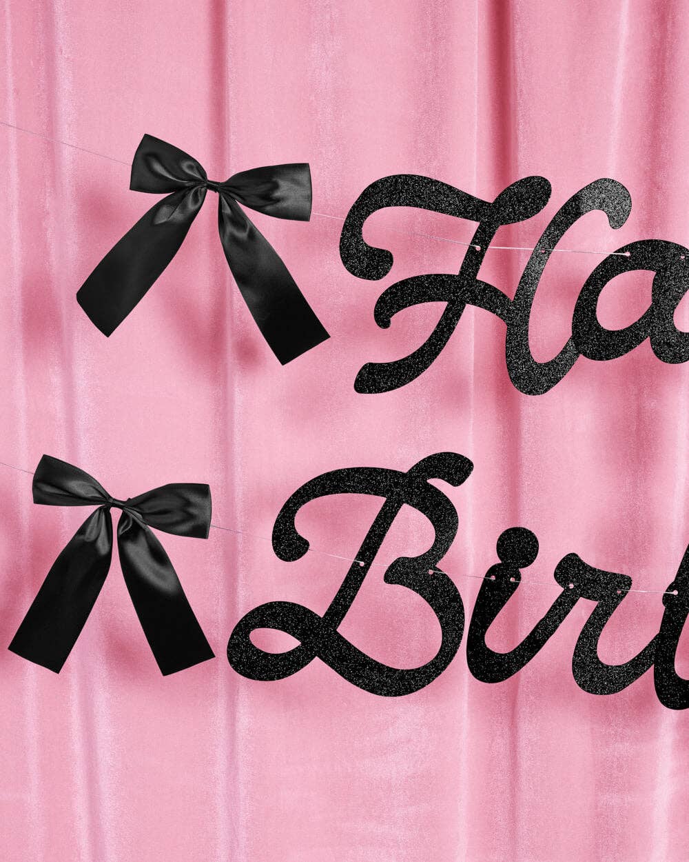 Little Black Bow Birthday Banner