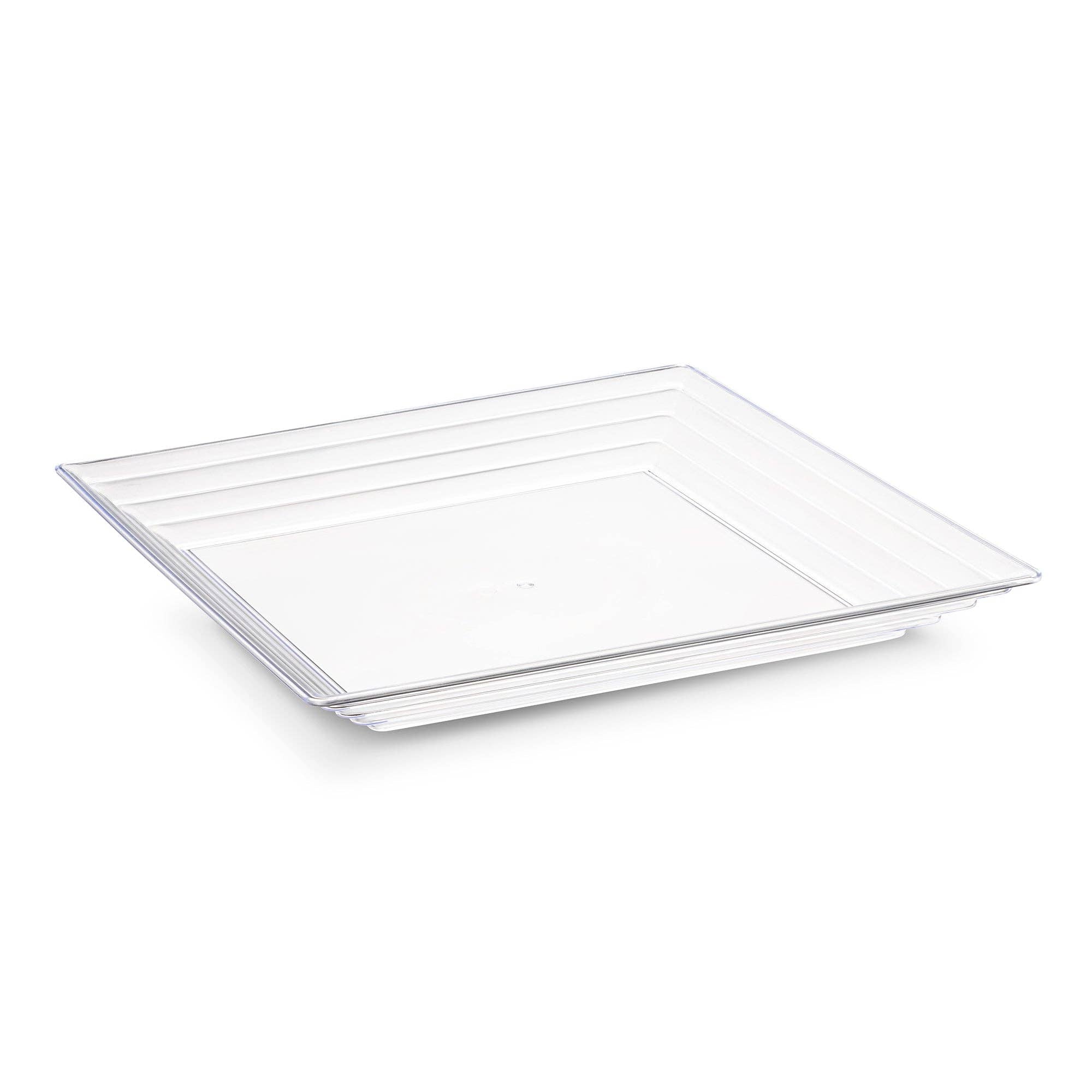 12" x 12" Clear Square Plastic Serving Trays