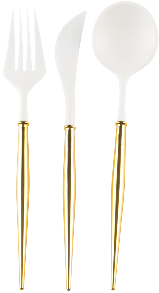 Gold Bella Assorted Plastic Cutlery - 24 Pieces, Service for 8