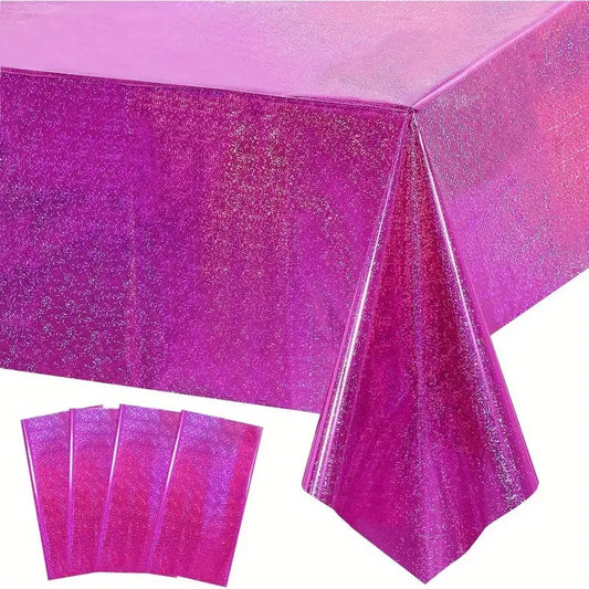 Iridescent Pink Plastic Tablecloth