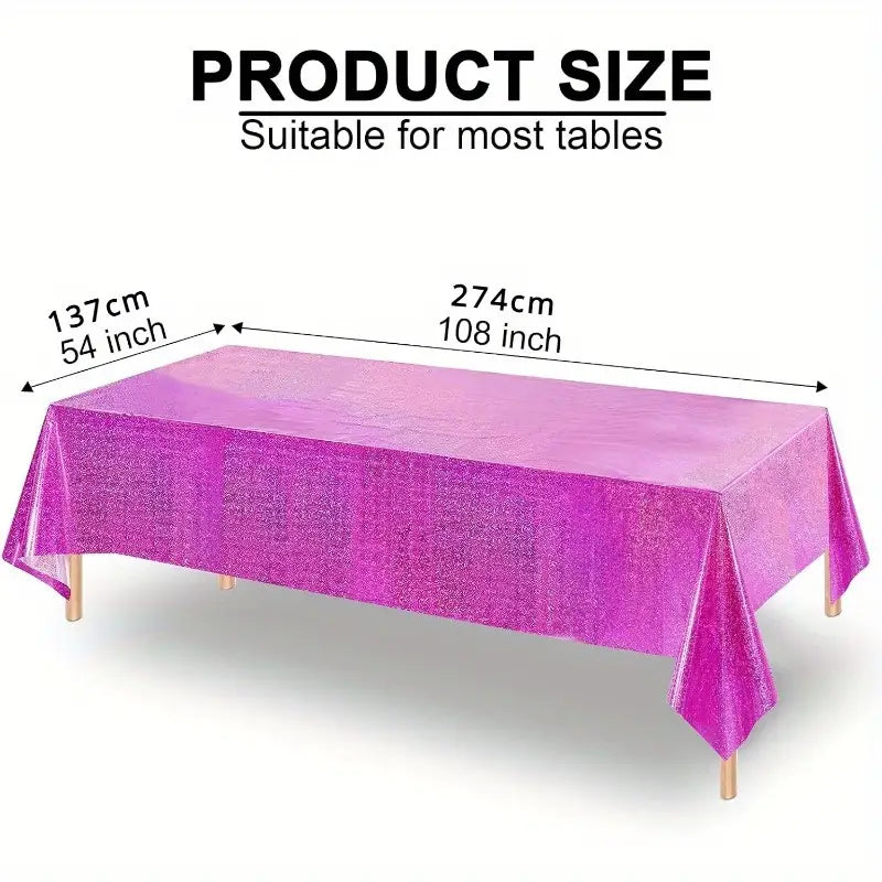 Iridescent Pink Plastic Tablecloth