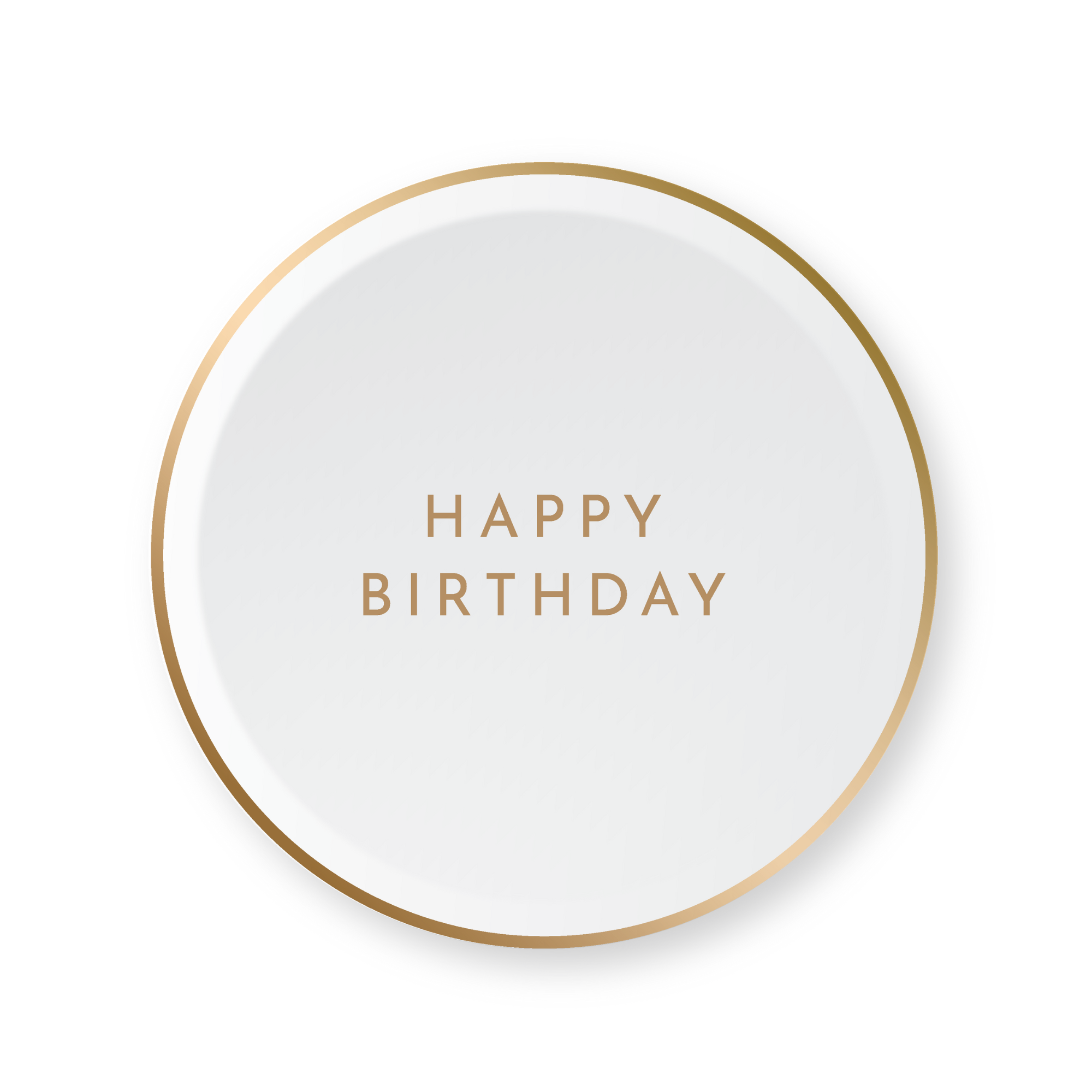 White + Gold Happy Birthday Dessert Plates