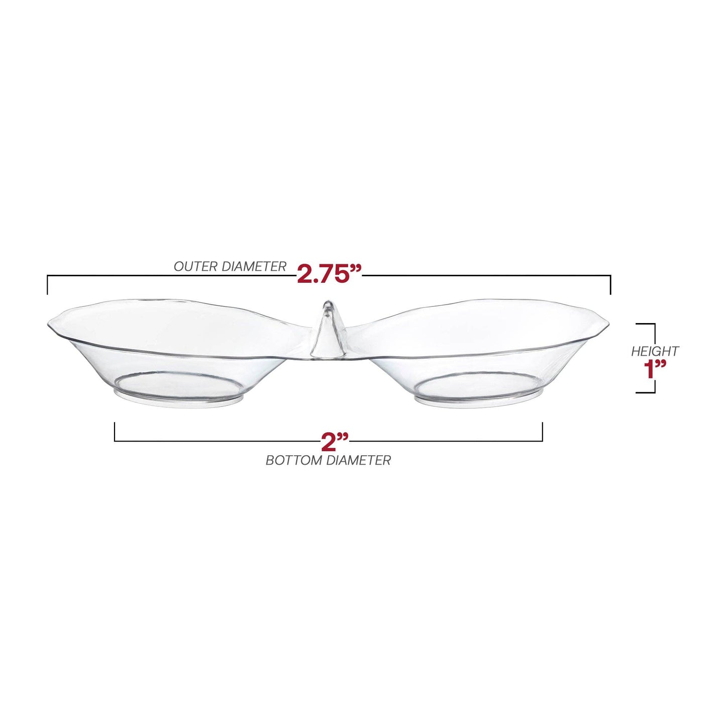 Clear Round 2-Hole Mini Plastic Candy Bowls - Set of 3