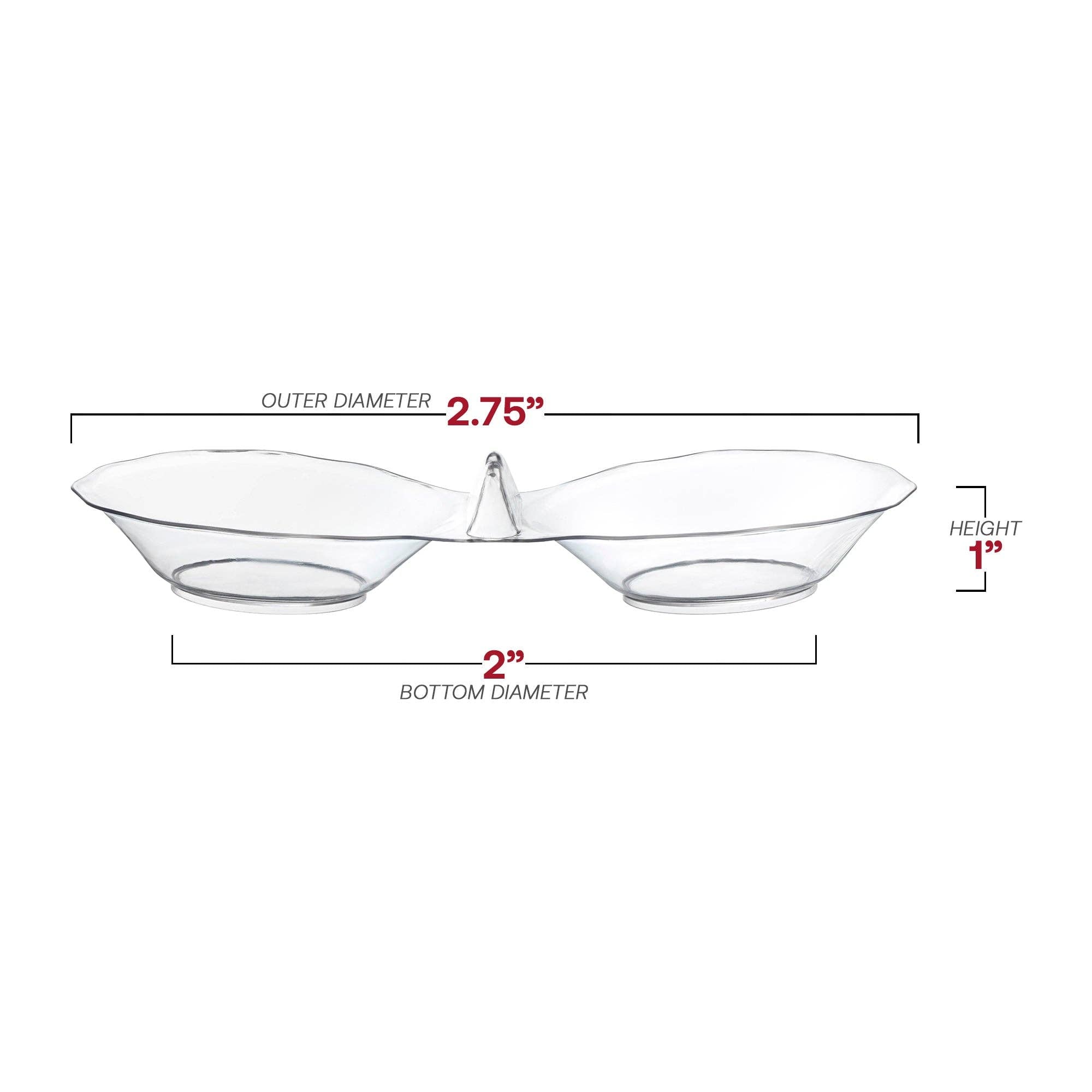 Clear Round 2-Hole Mini Plastic Candy Bowls - Set of 12