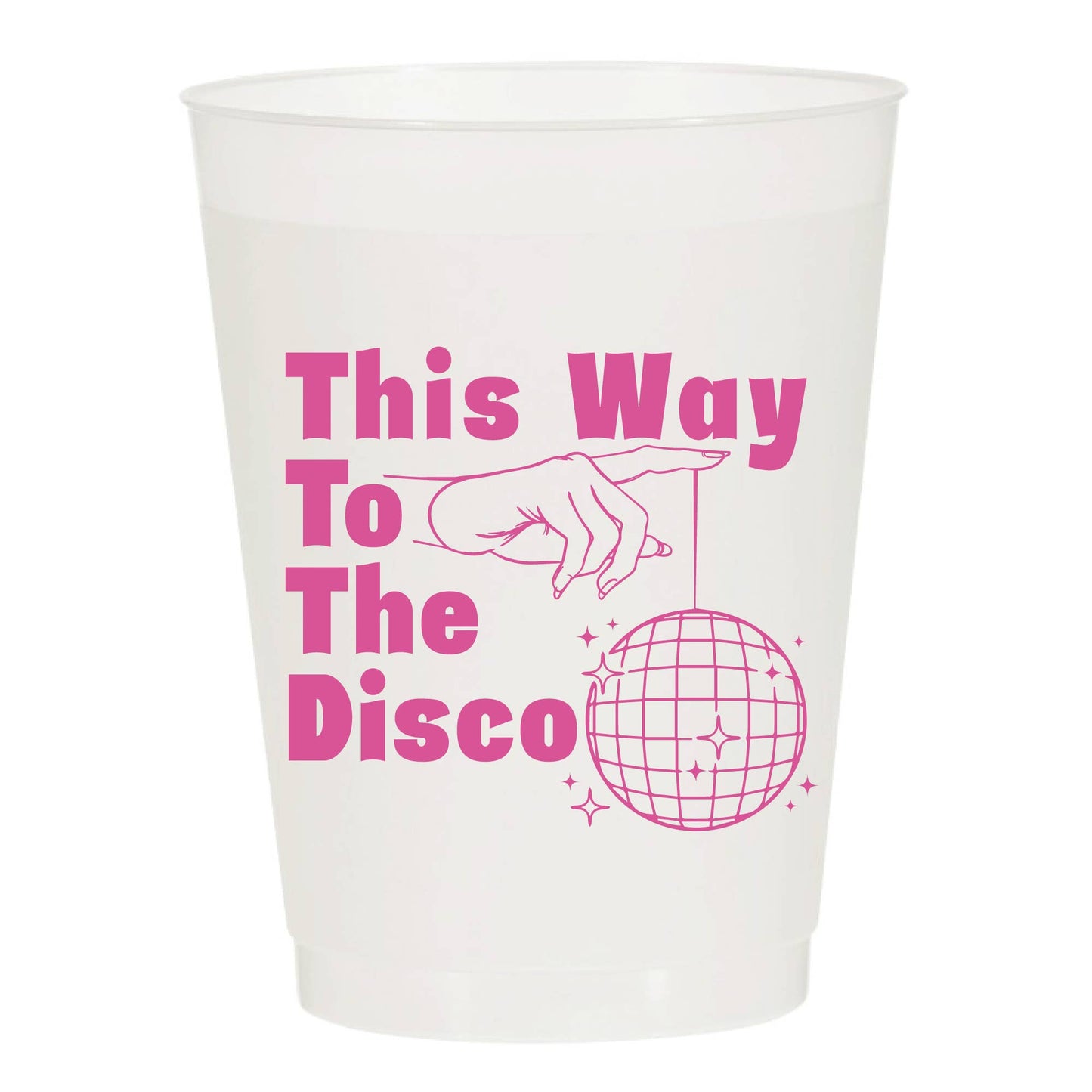 This Way To The Disco Frosted Cups - Set of 10