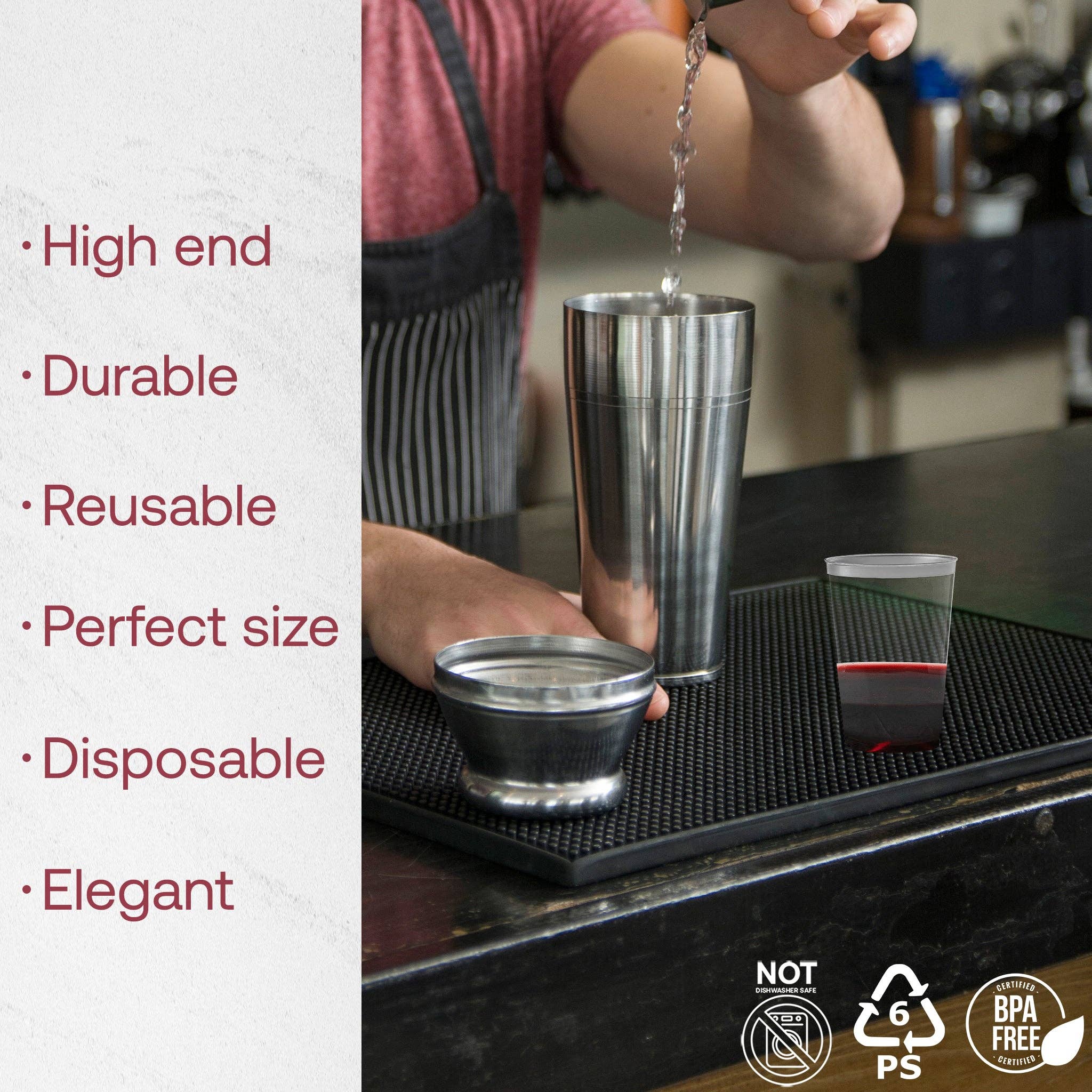 12 oz. Clear w/ Metallic Silver Rim Round Tumblers