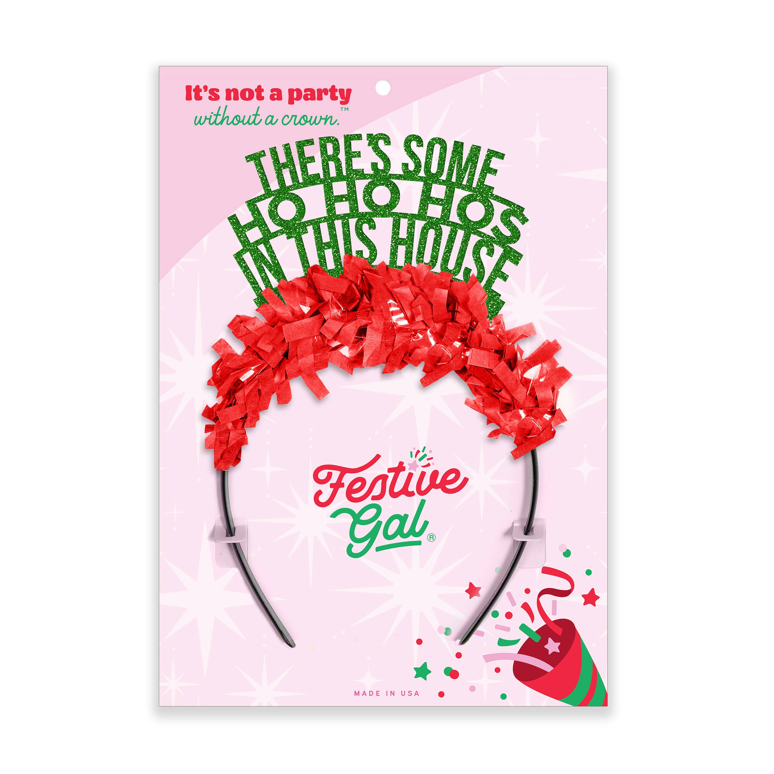 Ho Ho Ho's In This House Holiday Christmas Crown Headband