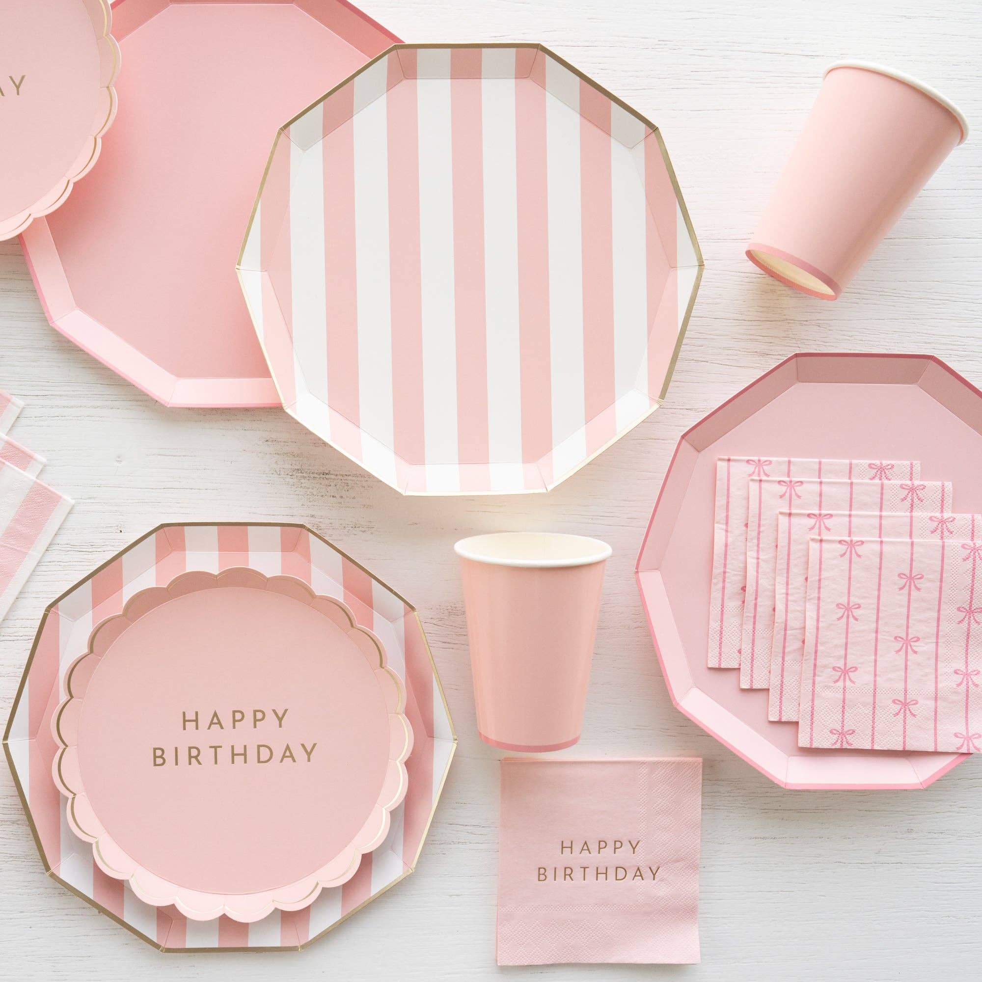 Petal Pink Happy Birthday Plate