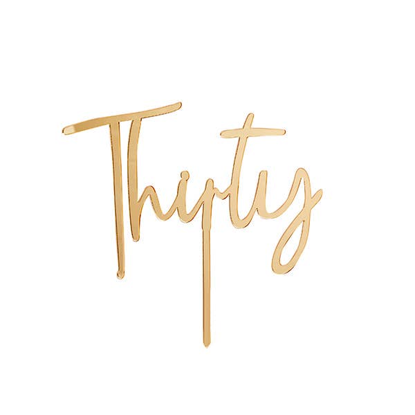 Gold 'Thirty' Cake Topper