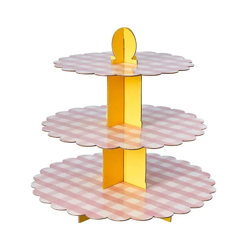Gingham 3-Tier Cake Stand