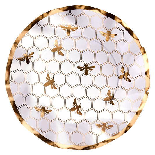 Honeybee Wavy Paper Salad Plate