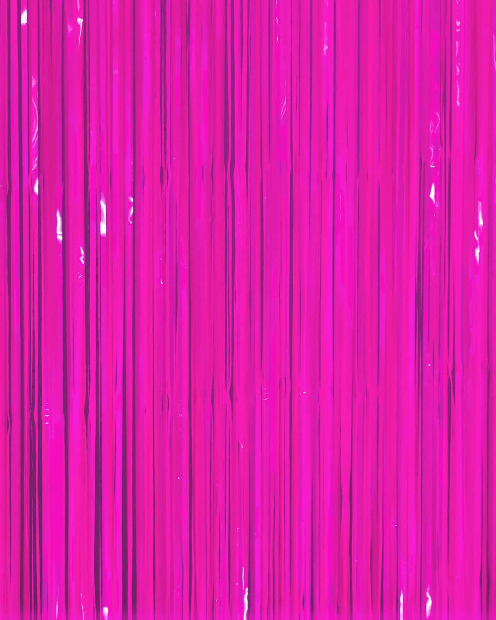 Black Light Neon Pink Fringe Foil Curtain