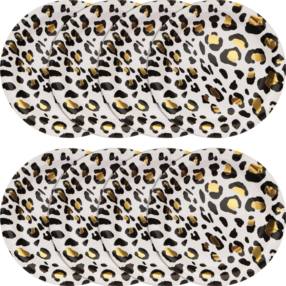 Gold Foil Leopard Dinner Plates