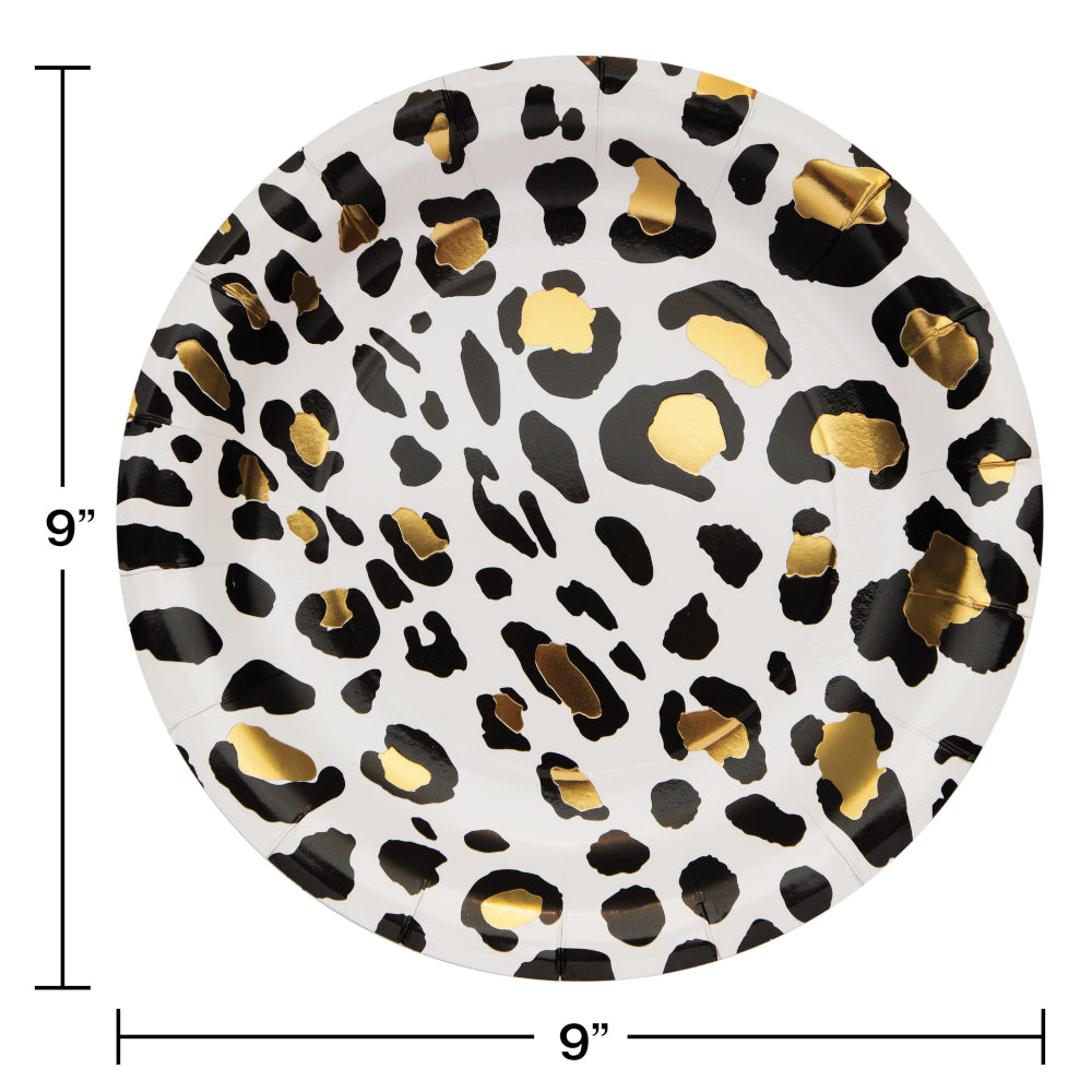 Gold Foil Leopard Dinner Plates