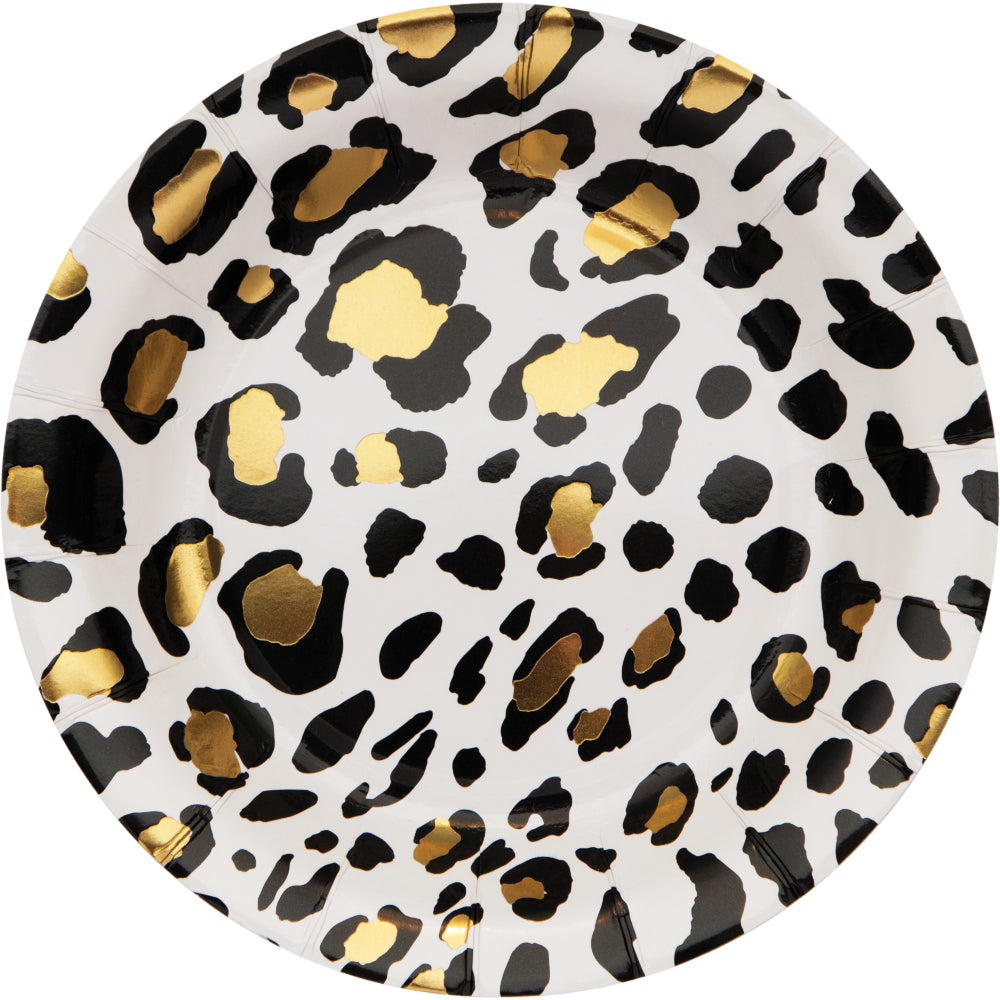 Gold Foil Leopard Cocktail Plates